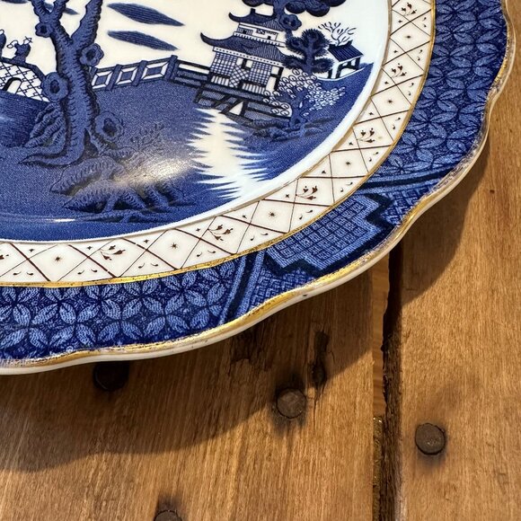 Booths REAL OLD WILLOW Blue & White Transferware Dinner Plate - Picture 7 of 10